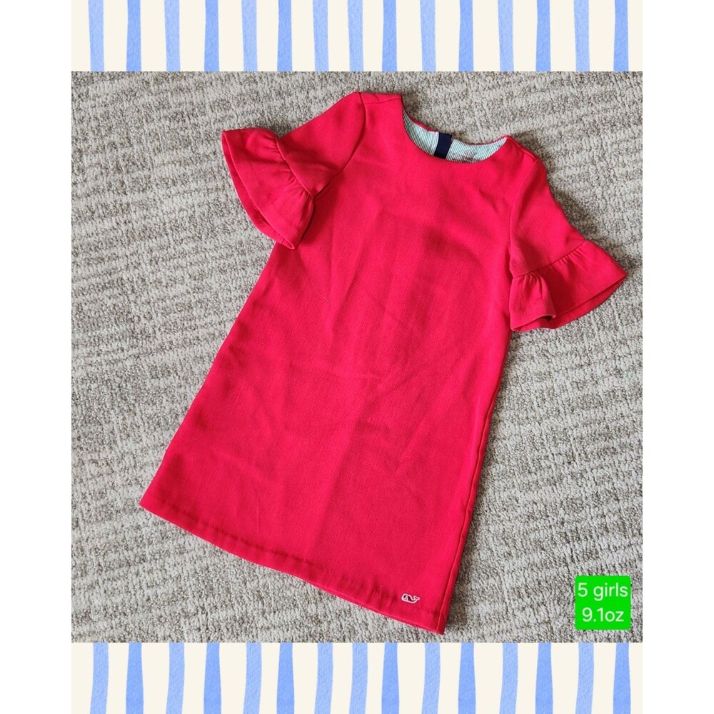 Vineyard Vines Girls Red Flutter Sleeve Dress Party Holiday Cute Size 5